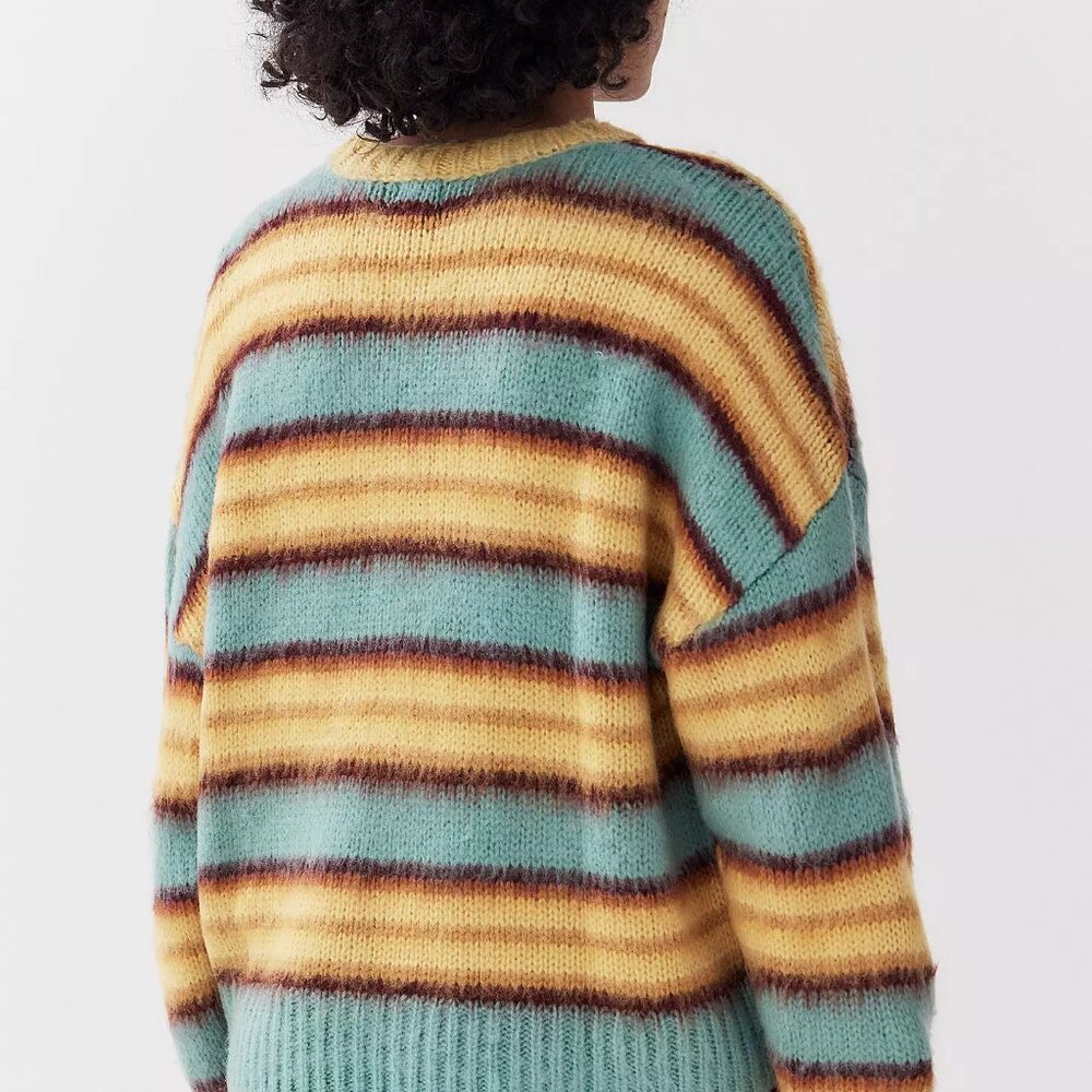 Urbanoutfitters | BDG Stripe Brushed Knit Jumper | NWT | Yellow size XS - Picture 5 of 7
